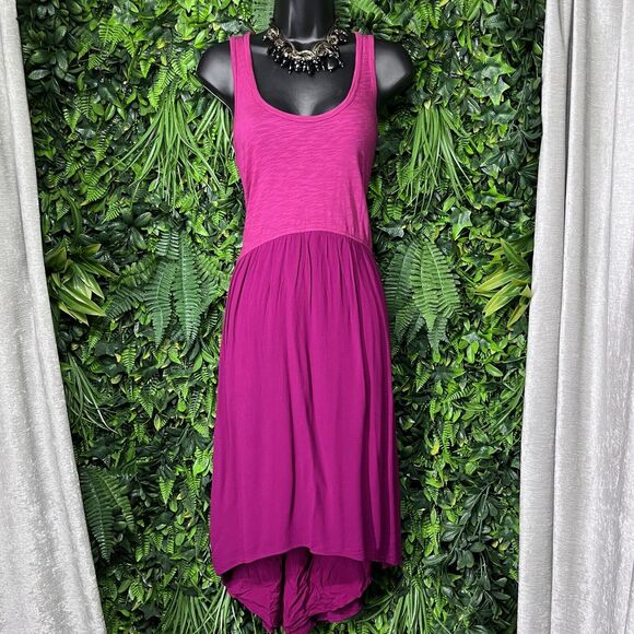 ANTHROPOLOGIE LEFT OF CENTER Dress Women Small Pink Fit Flare High Low Hem 2027 - Picture 7 of 10